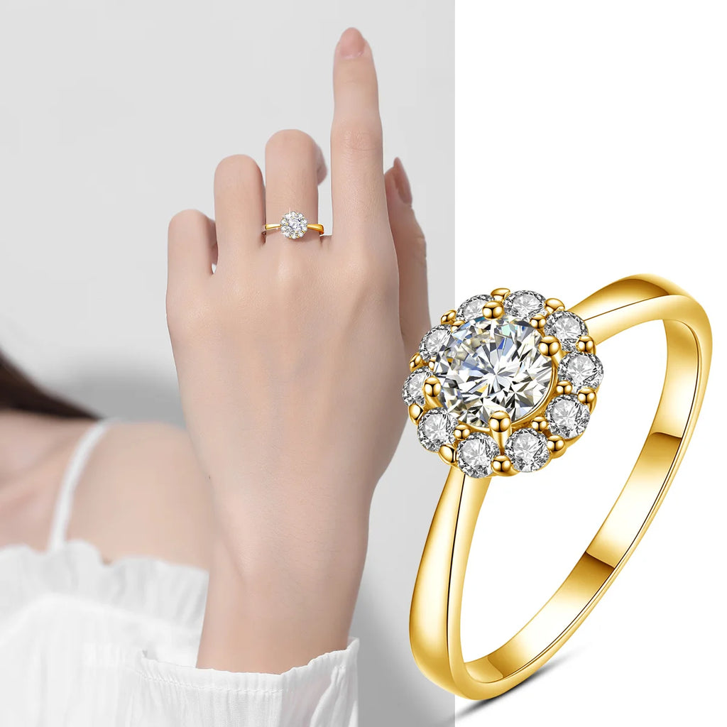 Bague Fleur ALORA Collection Privée en Argent Pur & Moissanite 0,5 Carat – Élégance Féminine