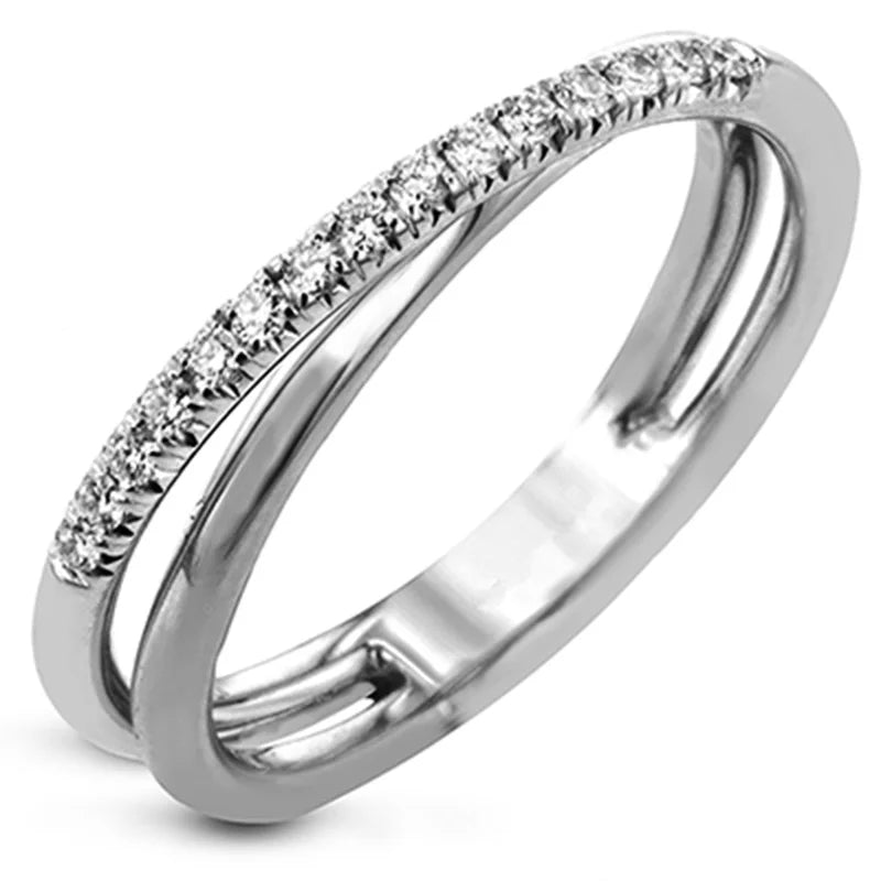 Bague femme croisée en X avec zircon olaquée or – design moderne et élégant, finition luxe.