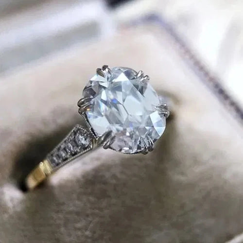 Bague femme bicolore élégante plaquée or – design raffiné, zircon brillant.