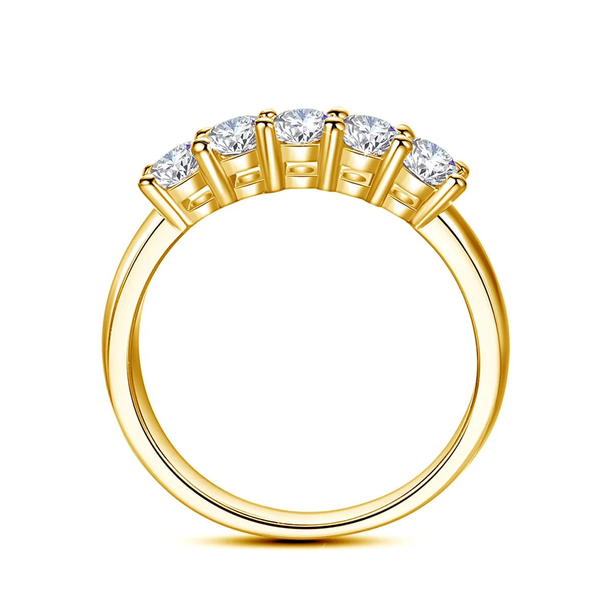 Bague Luxe ALORA en Or 18K Certifié – Bijou Femme Raffiné avec 5 Pierres Moissanite
