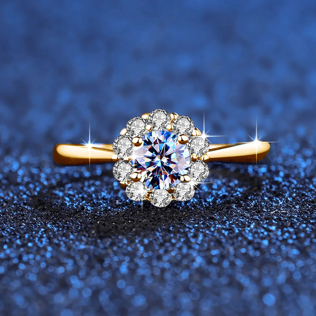 Bague Fleur ALORA Collection Privée en Argent Pur & Moissanite 0,5 Carat – Élégance Féminine