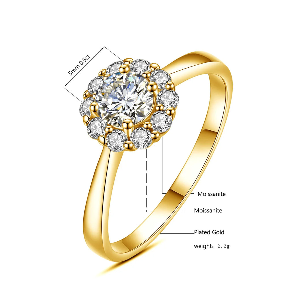 Bague Fleur ALORA Collection Privée en Argent Pur & Moissanite 0,5 Carat – Élégance Féminine