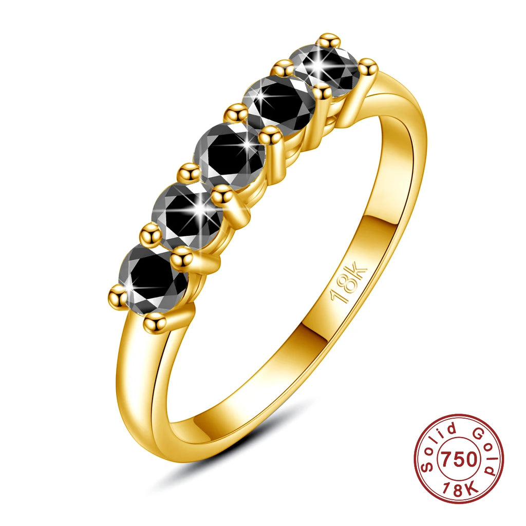 Bague Luxe ALORA en Or 18K Certifié – Bijou Femme Raffiné avec 5 Pierres Moissanite