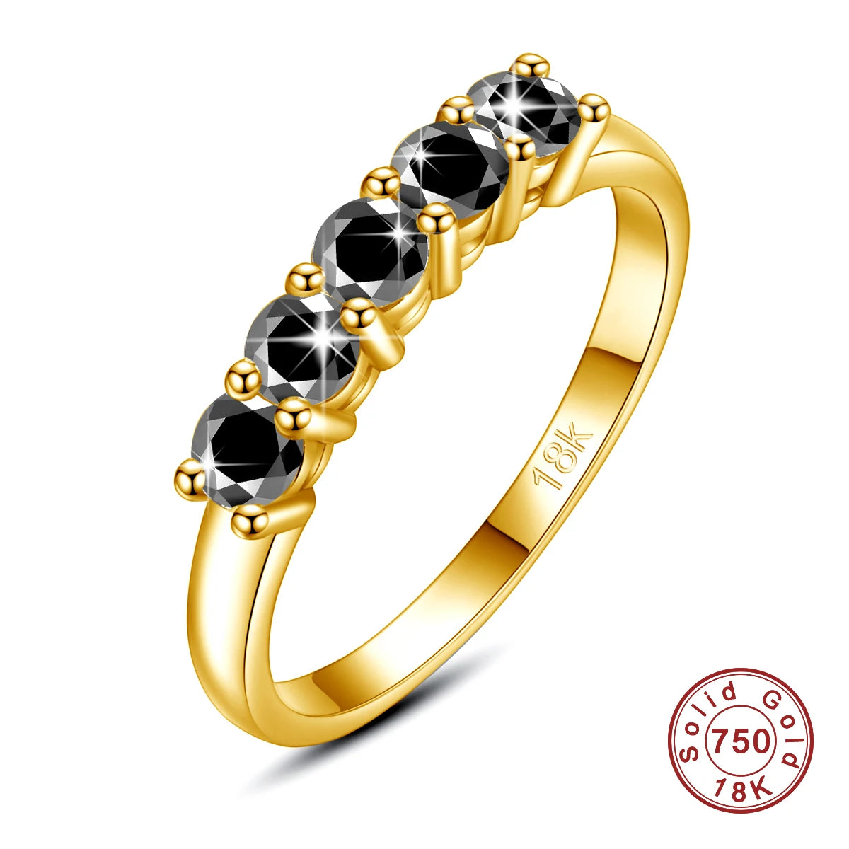 Bague Luxe ALORA en Or 18K Certifié – Bijou Femme Raffiné avec 5 Pierres Moissanite