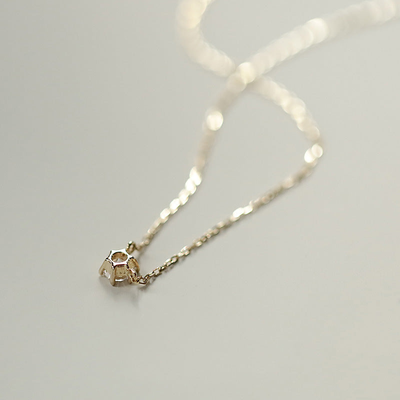 Collier Élégant ALORA Plaqué Or 18K – Chaîne Fine avec Zircon Lumineux
