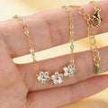 Collier Trèfle Fleur Moissanite – Pendentif Porte-Bonheur Élégant pour Femme or jaune