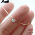 Collier Élégant ALORA Plaqué Or 18K – Chaîne Fine avec Zircon Lumineux