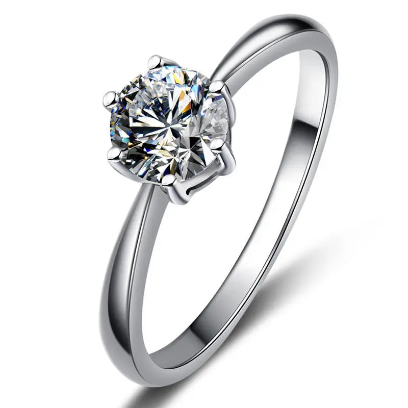 Bague femme plaquée argent en zircon – style classique et intemporel, élégante et raffinée.