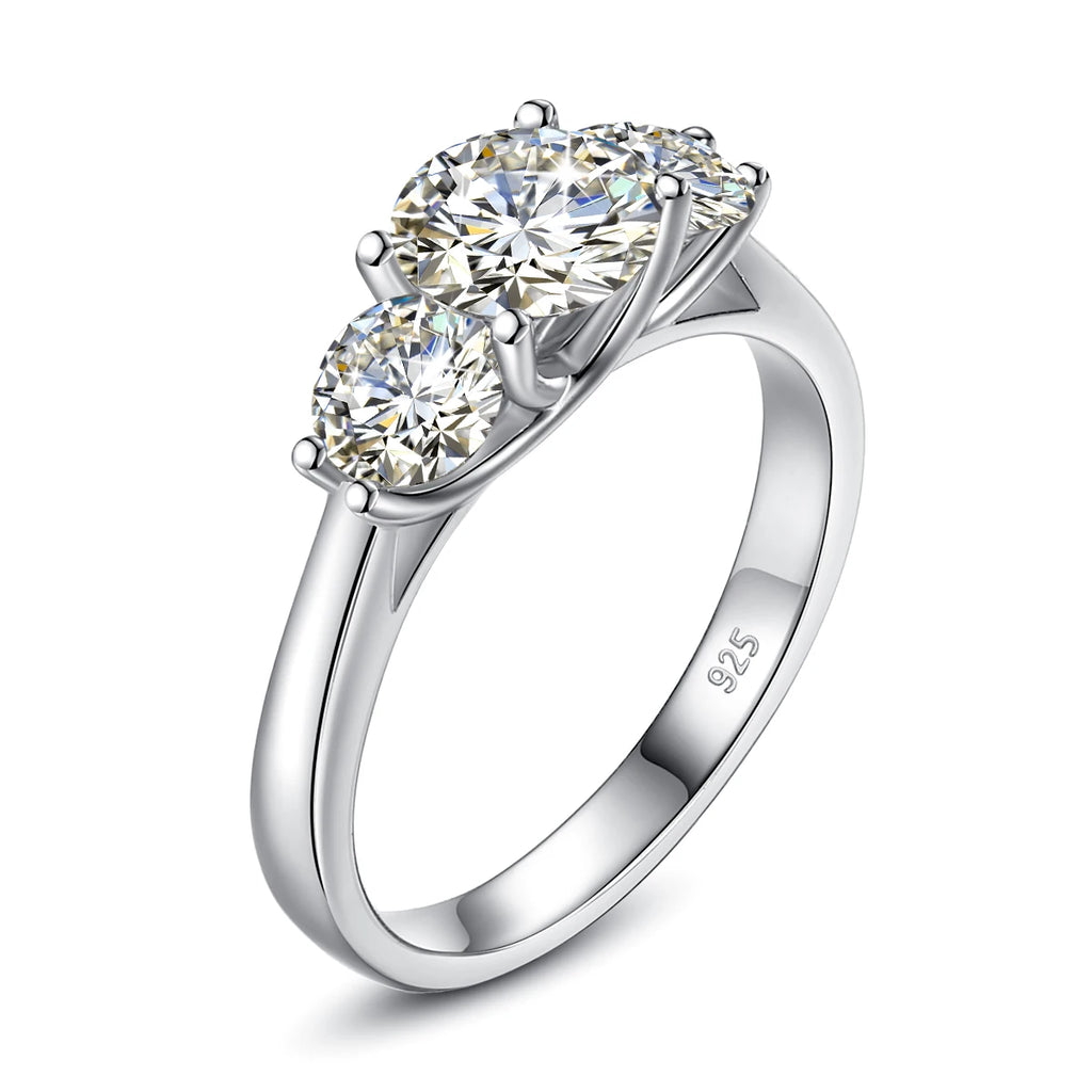 Bague femme en moissanite 2 ct plaqué or – éclat diamant, style éternité élégant.