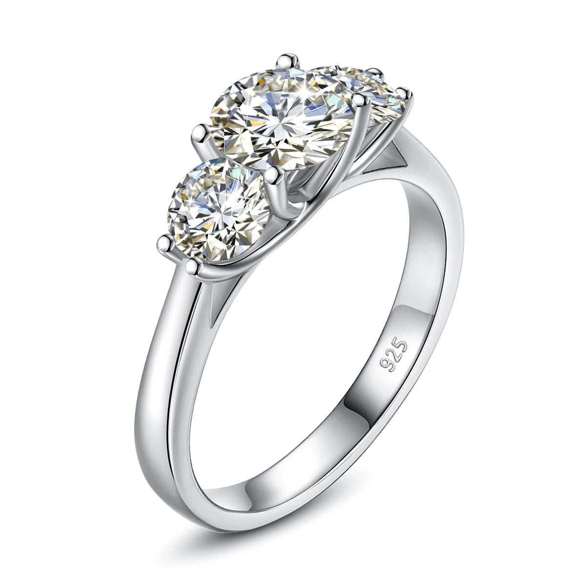 Bague femme en moissanite 2 ct plaqué or – éclat diamant, style éternité élégant.